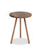 Roma Round Wooden Side Table Walnut L33.5xW33.5xH46cm