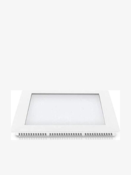 Fos me Τετράγωνο Χωνευτό LED Panel 18W με Ψυχρό Λευκό Φως 6500K 22.5x22.5εκ.