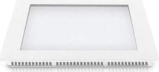Fos me Square Recessed LED Panel 18W with Cool White Light 6500K 22.5x22.5cm