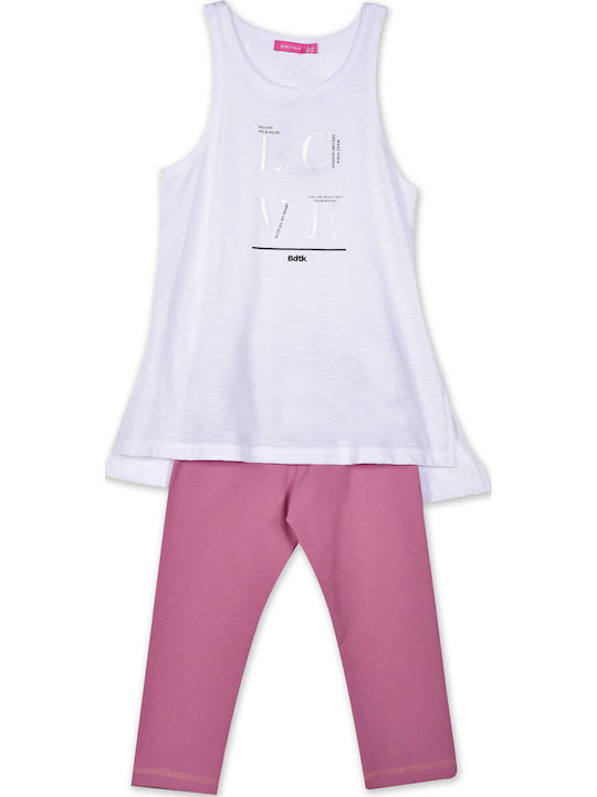 Kids' Set with Leggings Summer 2pcs White