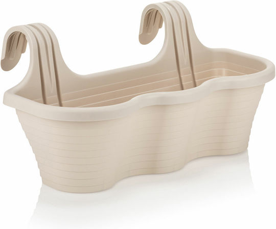 Serinova Camellia Planter Box Plastic White Cream 52.5x28x25.5cm.