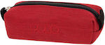Polo Fabric Pencil Case with 1 Compartment Red
