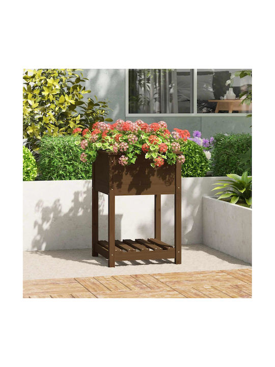 vidaXL Кутия за саксии Дърво Кафяв 54x54x81см.