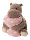 Silk Fashion Blanket Cot Hippo Pink with Animal 80x120cm