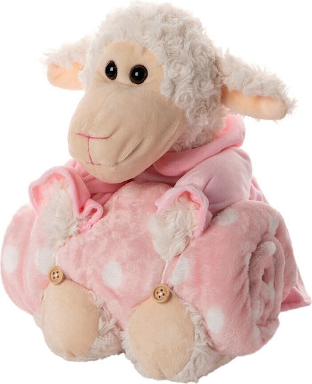 Silk Fashion Blanket Cot Sheep Pink with Animal 80x120cm
