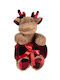 Silk Fashion Decke Kinderbett Rentier Rot mit Tierchen 80x120cm