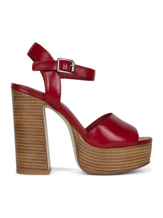 Jeffrey Campbell Summers Δερμάτινα Πέδιλα Κόκκινα