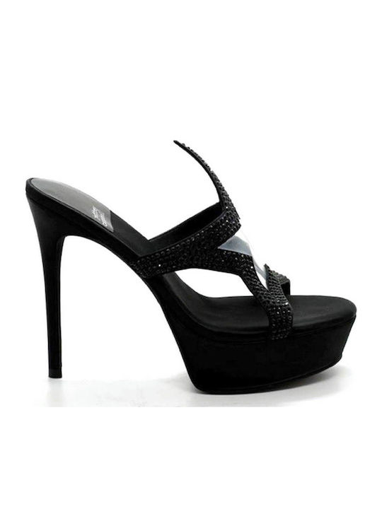 Fameaholic Sandals with Strass Black