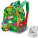 Crazy Dino School Bag Backpack Kindergarten in Green color