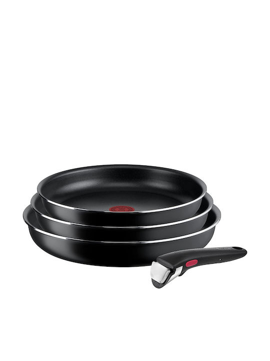 Tefal Ingenio Easy On Сет Тигани От Алуминий Черен С Незалепващо Покритие 3 Части