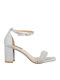Sandalen mit Strass Silber