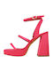 Salso Stoff Sandalen Fuchsie