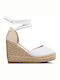 Women's Fabric Platform Espadrilles White