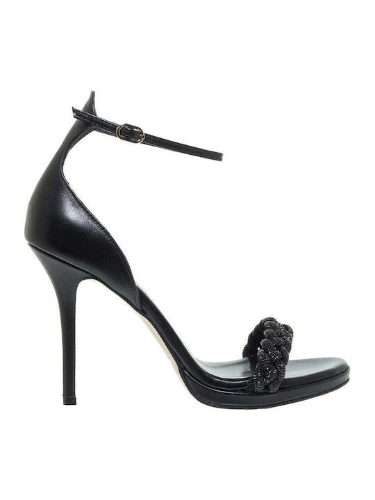 Mourtzi Leather Sandals Black