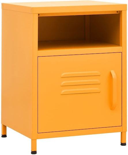 Metallic Bedside Tables 2pcs Mustard 35x35x51cm