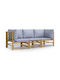Canapea Tree-Seater Exterior Bambus cu Perne 193x69x65cm
