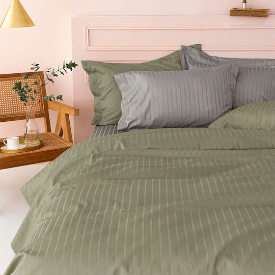 Palamaiki Bettwäsche-Set Überdoppel 240x270cm. Sateen Riga Ladi 4Stück