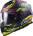 LS2 FF800 Storm Black Matt Rainbow Κράνος Μηχανής Full Face ECE 22.05 1400gr με Sunvisor