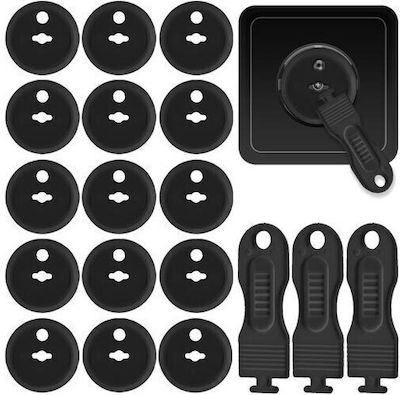 Aria Trade Outlet Cover Protectors made of Plastic in Black Color 2.3x2.3cm 15pcs