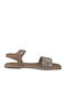 Women's Flat Sandals with Strap in Beige Color