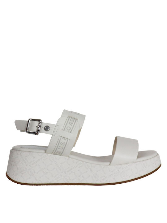 U.S. Polo Assn. Women's Ankle Strap Platforms White