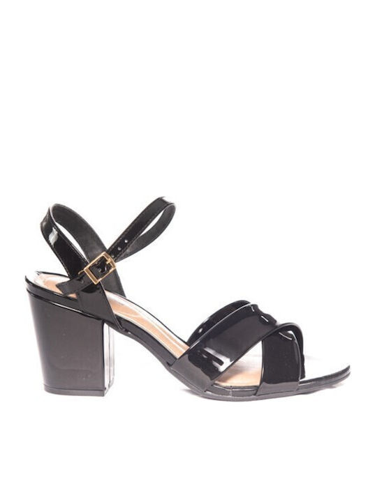 Sandals from Patent Leather Black