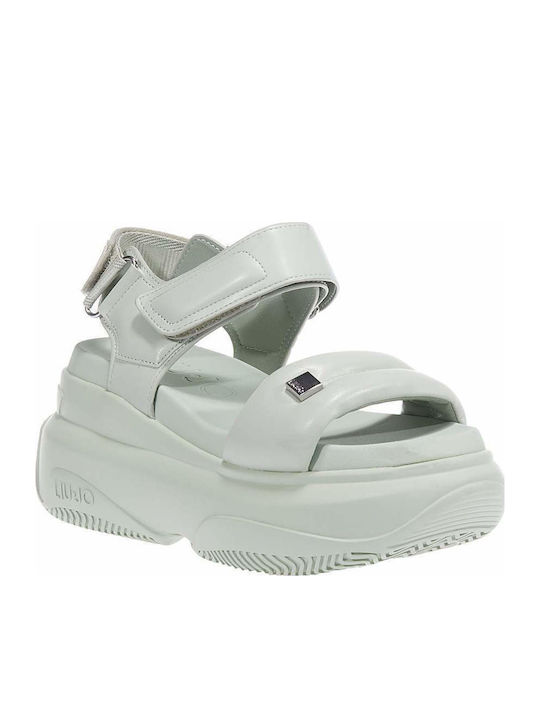 Leather Women's Flat Sandals Sporty Green