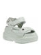 Leather Women's Flat Sandals Sporty Green