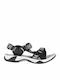 Hamal Women's Flat Sandals Sporty Black Pale Rose
