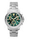 Versace V-Chrono Ανδρικό Ρολόι 44mm Χρονογράφος Μπαταρίας με Ασημί Μεταλλικό Μπρασελέ