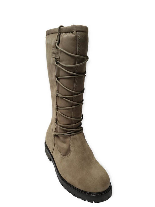 Suede Women's Boots with Laces Funny Tex 814 Sabbia Brown