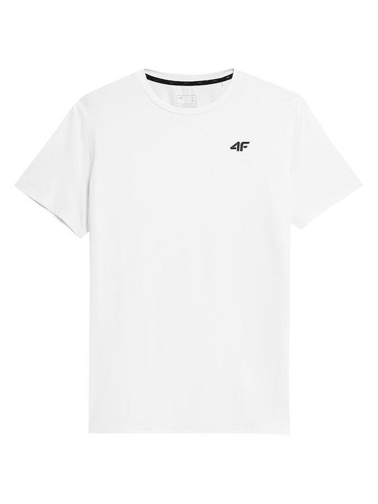 4F Herren Sport T-Shirt Kurzarm Weiß