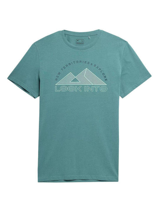 4F Men's Short Sleeve T-shirt Turquoise