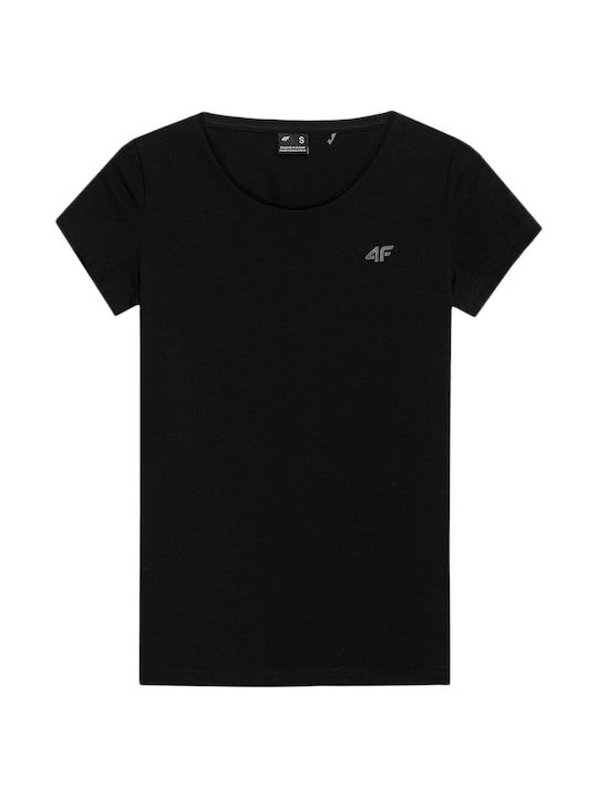 4F Damen Sport T-Shirt Schwarz
