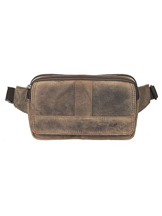 RCM Men's Leather Waist Bag Brown