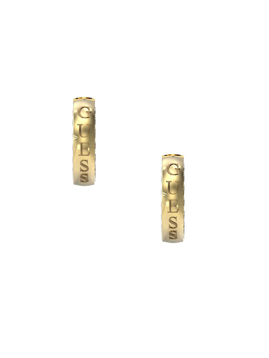 Guess Circle Lights Earrings Hoops made of Steel Gold Plated with Stones