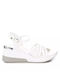 Xti Women's Synthetic Leather Ankle Strap Platforms White