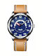 Curren CR Herrenuhr Batterie mit Braun Lederarmband