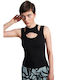 Ale - The Non Usual Casual Women's Summer Blouse Sleeveless Black