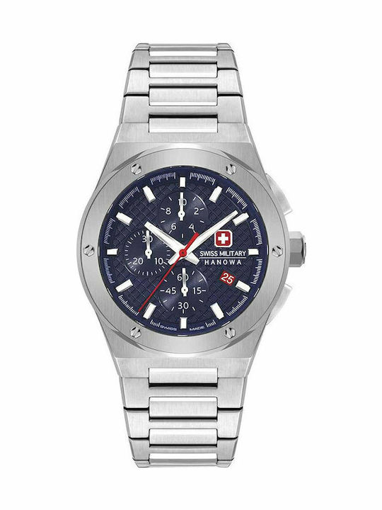 Swiss Military Hanowa Sidewinder Herrenuhr Chronograph Batterie mit Silber rostfreiem Stahlarmband