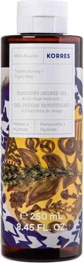 Korres Thyme Honey Αφρόλουτρο σε Gel με AHA & Άρωμα Πούδρα 250ml