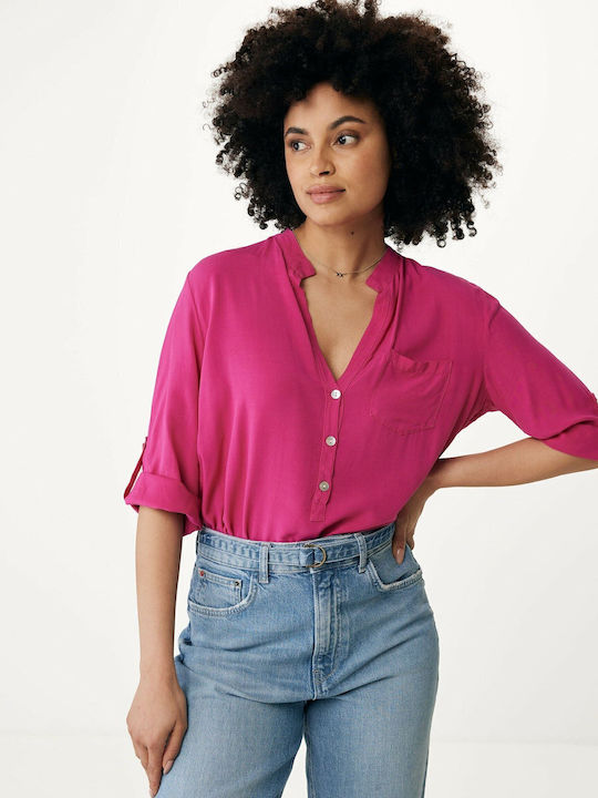 Mexx Women's Summer Blouse with 3/4 Sleeve & V ...