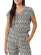Women's Summer Blouse Short Sleeve with V Neckline Black