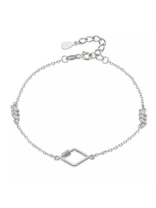 Oxzen Bracelet Chain made of Silver Gold Plated with Zircon