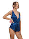 Comfort Women's Summer Satin Onesie Pajama Blue