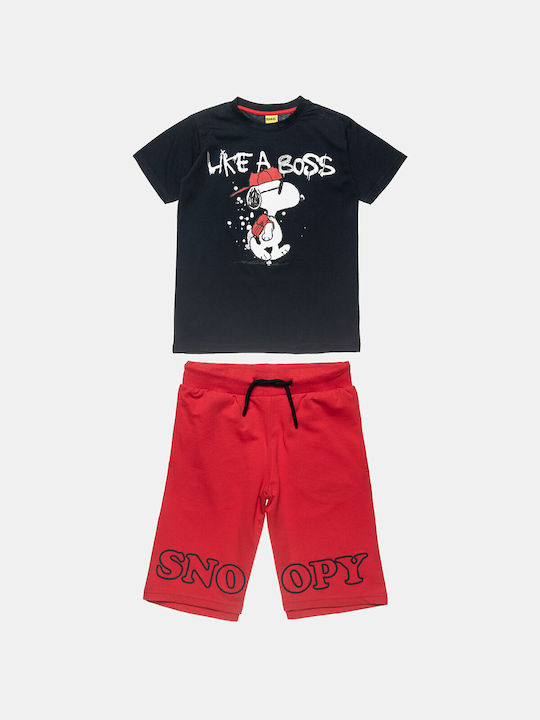 Kids' Set with Shorts Summer 2pcs Blue Snoopy