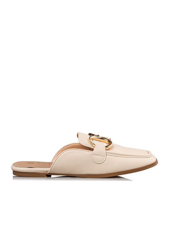Envie Shoes Flat Mules σε Μπεζ Χρώμα