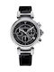 Edox Women's Watch with Black Leather Strap