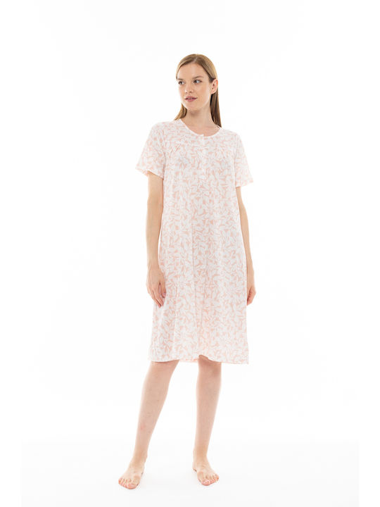 Pink Label Summer Cotton Women's Nightdress Pink