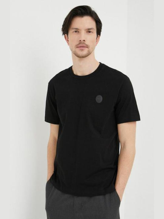 Trussardi Ανδρικό T-shirt Μαύρο με Λογότυπο